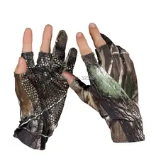 Кома 3 Половина Finger Камуфляж перчатки рыбалка С антискользящим покрытием Спорт На Открытом Воздухе Охота Камуфляж перчатки для рыбалки рыболовные перчатки
