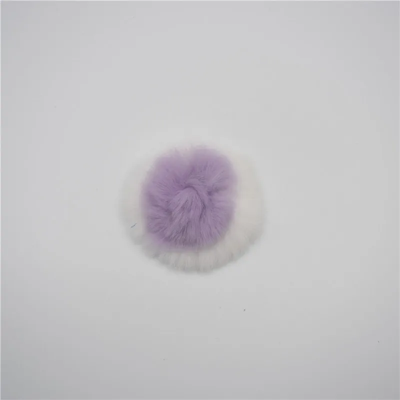 25 шт. 5,5 см Высокое качество двойной цвет кролика рекс мех цветок очень мягкий пушистый мех помпон DIY для изготовления ювелирных изделий - Цвет: light purple