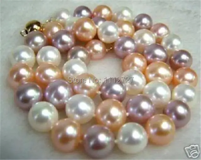 

DIY New! 8MM Multi-Color South Sea Shell Pearl Necklace 18" Natural beads DIY Hand Made jewelry making AAA+++ about52pcs/strands