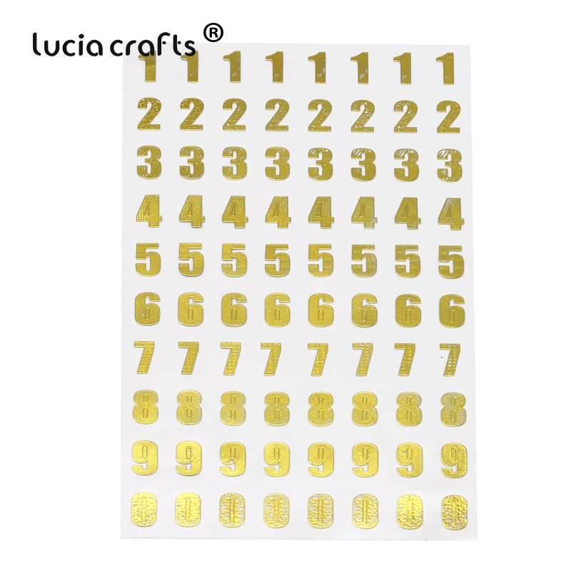 Lucia crafts 3 листа/лот 21,5*10 см серебро/золото цифровые буквы цифры Декоративные наклейки для скрапбукинга DIY ремесла I0402