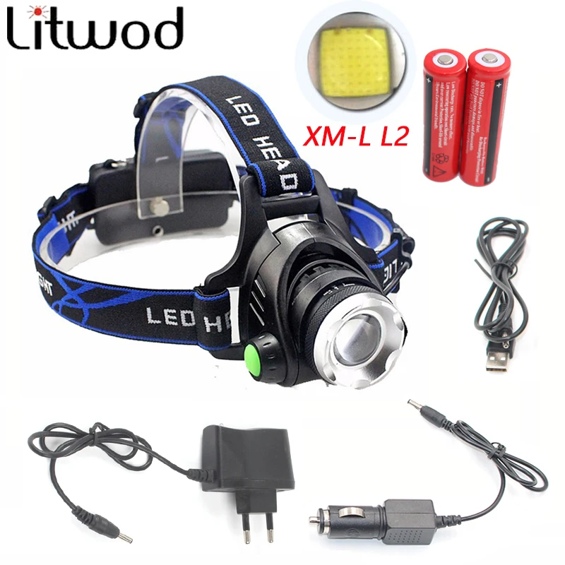 5000 Lumens Led Leadlamp Cree XM L T6 L2 Led Headlights Lantern 4 Mode Waterproof Torch