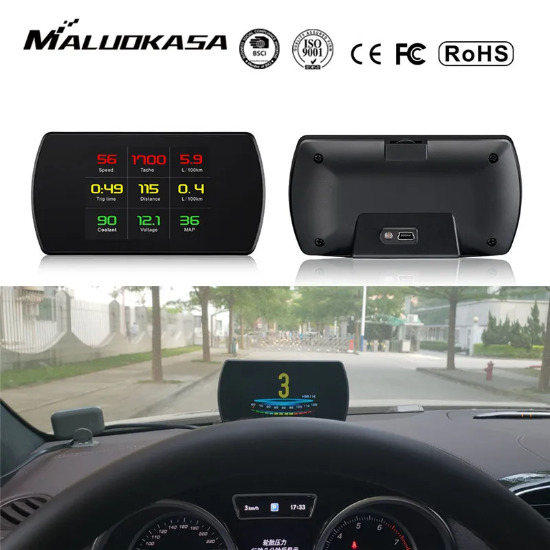OBD2 Gauge Auto HUD Head-Up Display Smart Digital Meter HD Digital Display GPS Tachometer Kraftstof