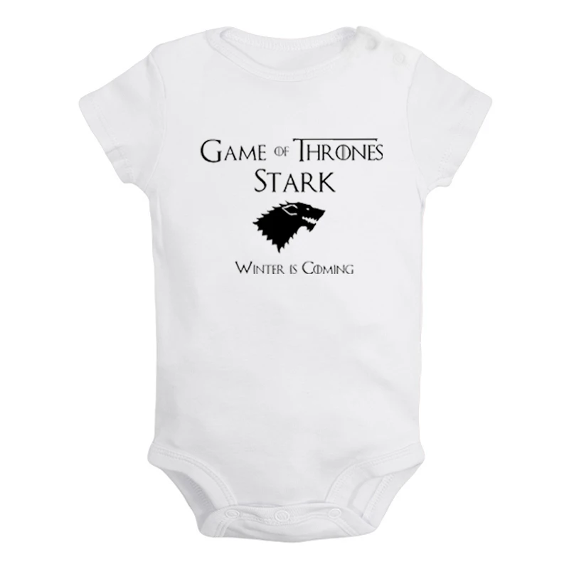 Game of Thrones House Stark Direwolf Winter Is Coming Design Newborn Girls Outfits Jumpsuit Print Infant Bodysuit Clothes - Цвет: JaBaby913WD