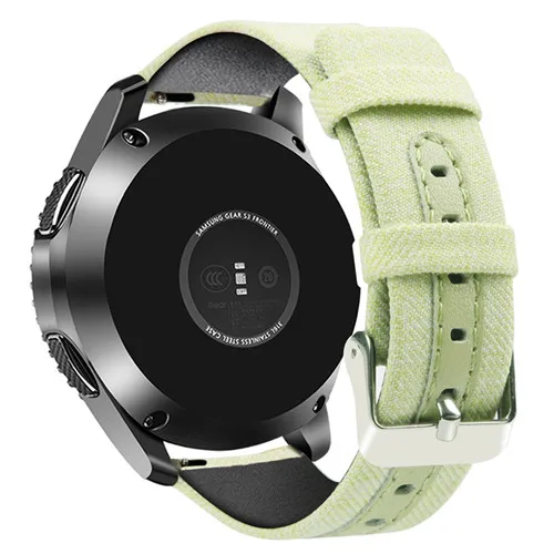Нейлон+ кожаный ремешок для samsung Galaxy Watch 46 мм gear s3 frontier/Классический 22 мм ремешок для часов холст наручный ремень amazfit - Цвет ремешка: blue