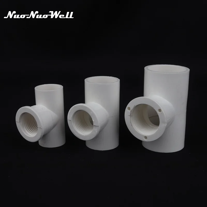 

2pcs PVC 1/2"-20 3/4"-25 1"-32 mm Female Thread Tee Connector Garden Irrigation Fittings Water Pipe 3 Way Adapter Tube Joint