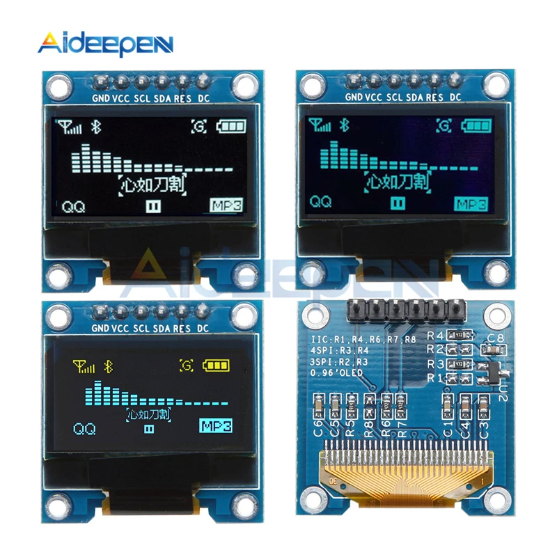 0,96 дюймов 6Pin OLED дисплей модуль 128x64 SSD1306 Драйвер IC IIC igc SPI интерфейс 3,3-6 в плата экрана для Arduino Raspberry Pi