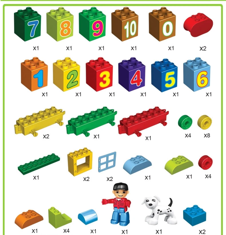 Prefeituradoguaruja Goede Koop 50 Stks Set Grote Maat Bricks Letters Nummers Trein Bouwstenen Compatibel Met Lego Duplo Leren En Educatief Stad Speelgoed Goedkoop