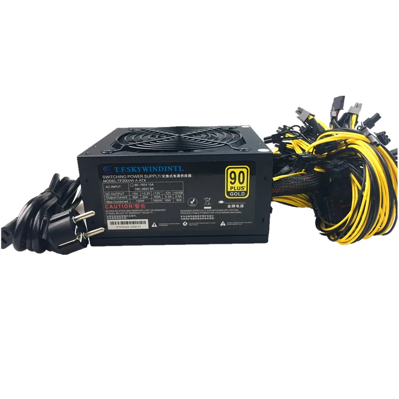 ر. f. SKYWINDINTL 2000 واط ATX 12 فولت إيث عملة التعدين مينر امدادات الطاقة بيسي امدادات الطاقة 8 بطاقات الرسومات جهاز تعدين بيتكوين الناهض جامعة الأمير ...