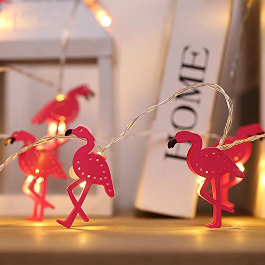 1,5 м 10 светодиодный s Розовый фламинго светодиодный Строка Рождественские огни Свадебная Праздник Новый год Сад Открытый вечерние