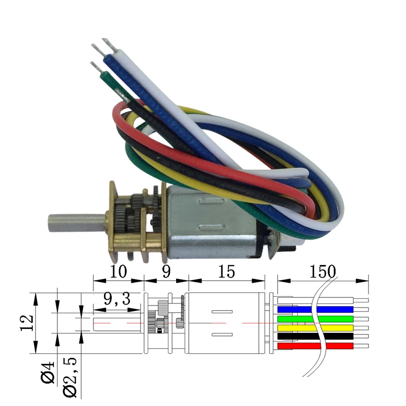 GB12-N20B микро постоянного тока Шестерни двигатель 3V 6V с датчиком диске 20-1500 об/мин Высокая точность интеллигентая(ый) мини-двигатель Робот Запчасти "сделай сам"