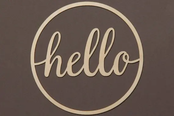 Деревянный знак Hello Circle с именем на заказ деревянный лазерная резка Свадебный