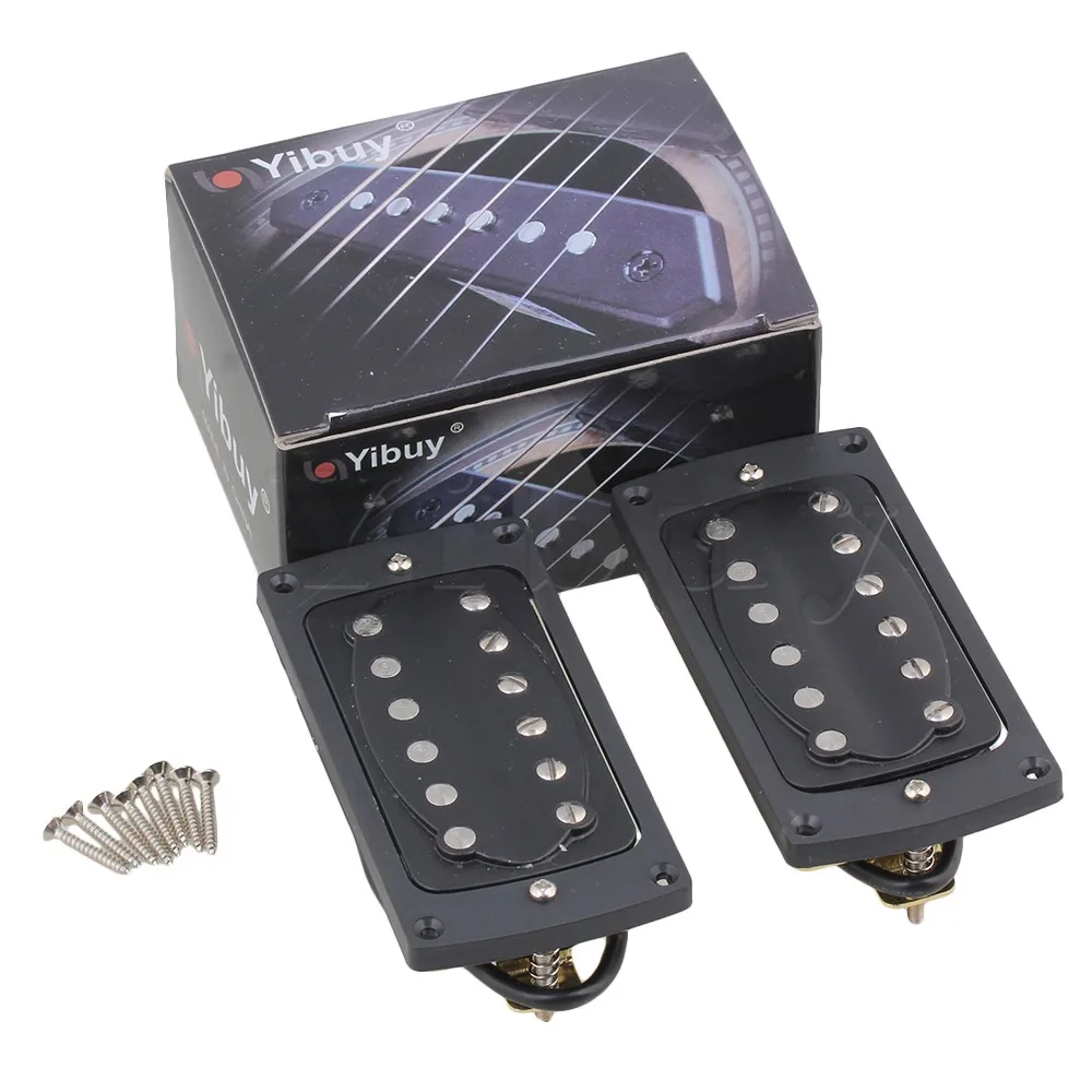 Yibuy высокого усиления Электрогитары Humbucker Double Coil мост Средства ухода за кожей шеи Пикап Черный