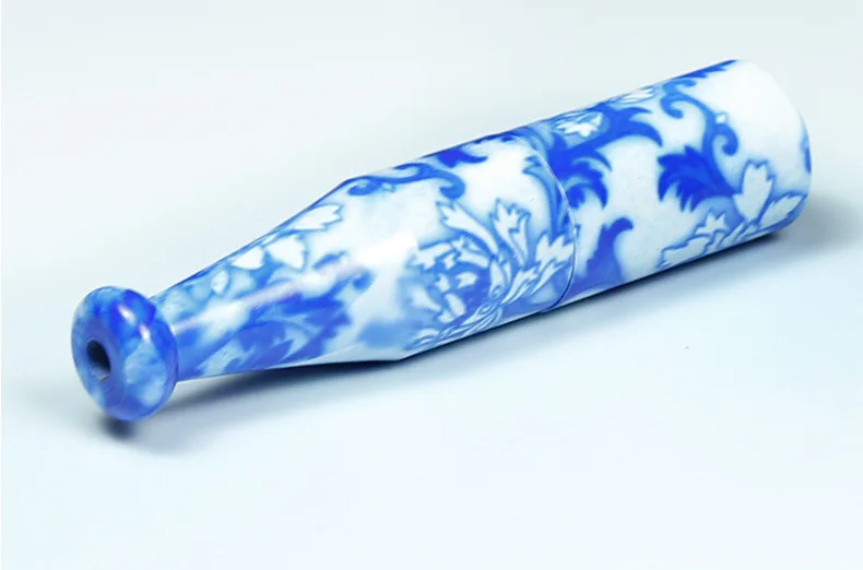 

40pcs/lot New 2017 ceramic pipe 78mm length personality blue and white porcelain smoking pipe as cigarette grinder tool tubo