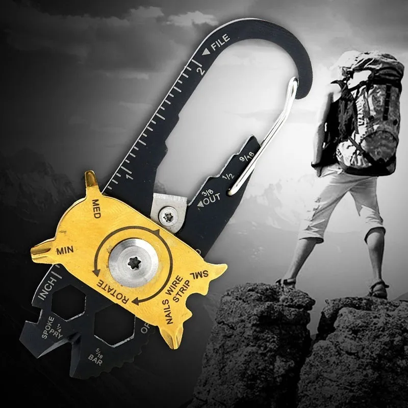 

Outdoor Survival Keychain EDC Gear Multifunctional Gadget Mini Wrench Screwdriver Emergency Pocket Tool Kit For Camping Hiking
