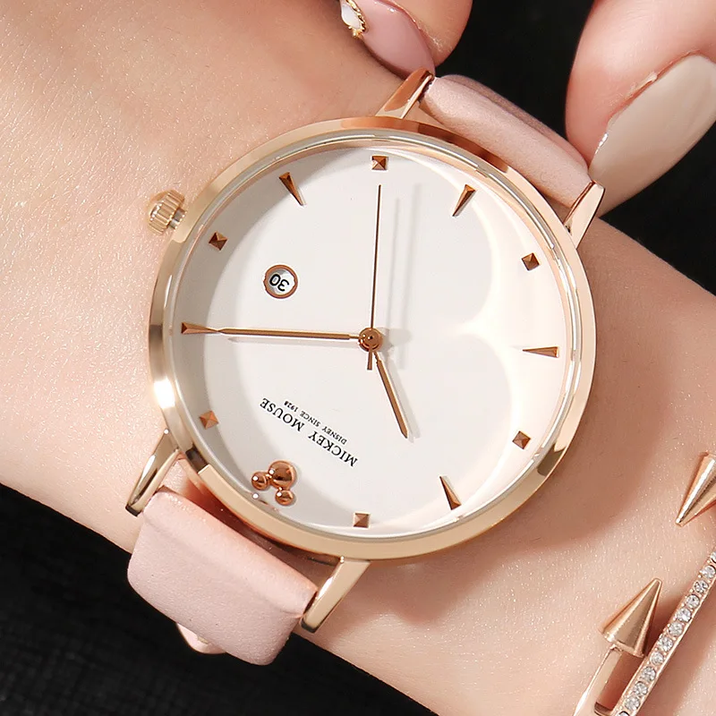 

Disney watch belt lady fashion trend Calendar Watch waterproof simple five colors fashion women's Watch