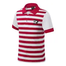 Детская Гольф спортивной летом с коротким Рукавом Молодежная Футболка для гольфа мальчиков хлопок дышащий быстросохнущие рубашки в полоску