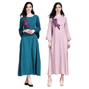 

2019 Real Adult Polyester Broadcloth Chains New Fashion Style Plus Size Muslim Women Abaya