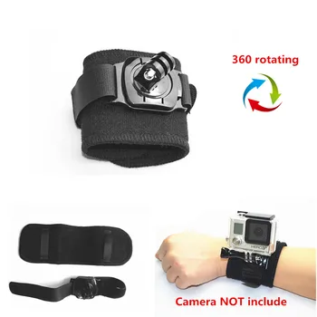 

Adjustable 360 Degree Rotation Wrist Band Hand Arm Strap Mount+ Cuffs for Gopro HD Hero 5 4 2 3 3+ Session SJ4000,Camera