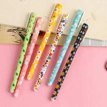 6 шт./лот Цветочные черные чернила гелевая ручка для студентов хорошее качество ручки Канцтовары Школьные принадлежности(tt-4498