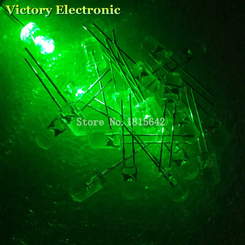 

200PCS/Lot 5mm Round Green LED Diode Super Bright Water Clear LED Light Lamp Green color New