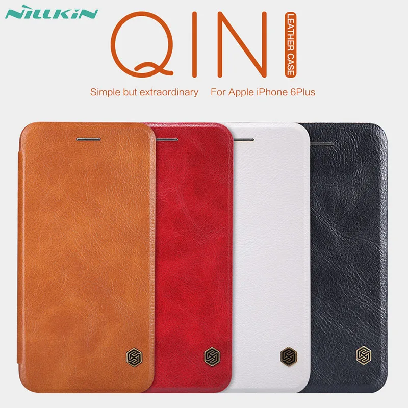 Case For iphone 6 Plus Nillkin Qin Series PU Leather Flip Case Cover for Apple iPhone 6s Plus 5.5 inch Genuine Flip Leather Case