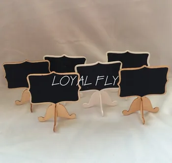 

50PCS/LOT Mini Wooden Rectangle Chalkboards Blackboard Table Numbers -Wedding-Candy Signs