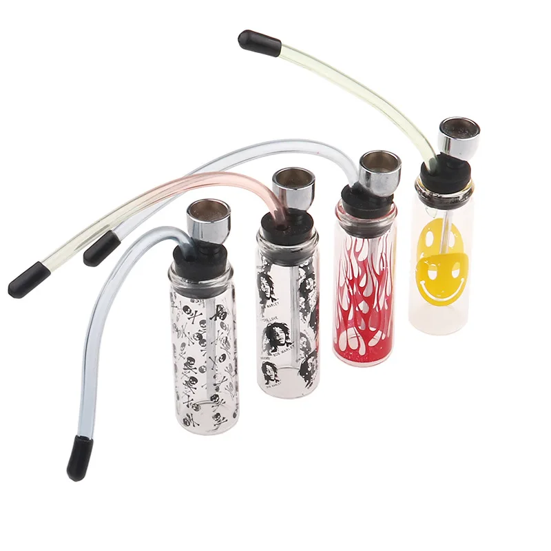 

Hot Portable Glass Popular Bottle Water Pipe Metal Tube Filter Mini Hookah Shisha Tobacco Smoking Pipes for Smoking