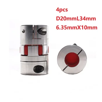 

4pcs 6.35x10 D20L34 Aluminium Shaft Plum Coupling Motor Connector Flexible shaft CNC Parts
