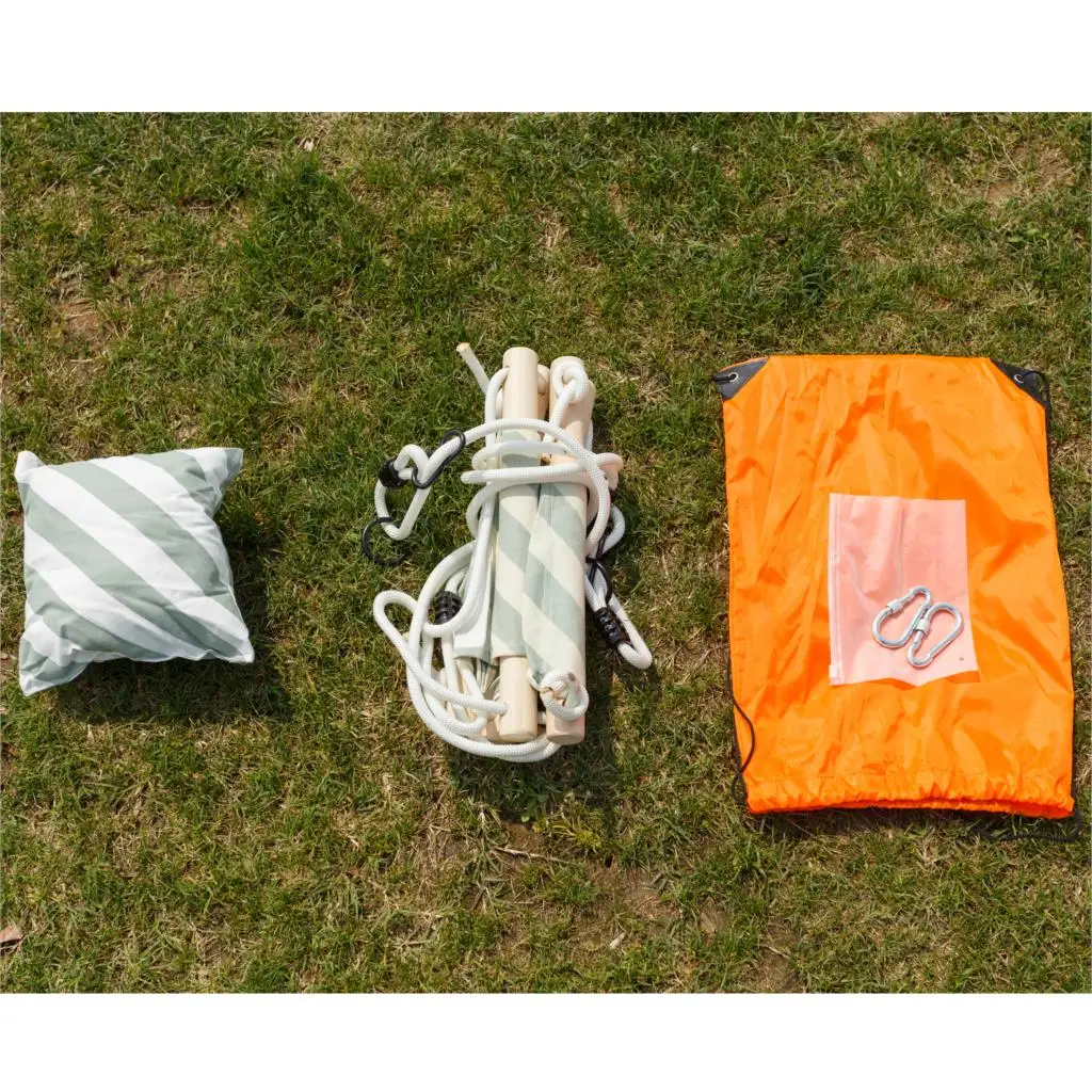 Canvas Hanging Swing Seat Indoor Outdoor Hammock Toy For Toddler Garden Wooden Swing Rocker Children Kindergarten Outdoor Toy 3