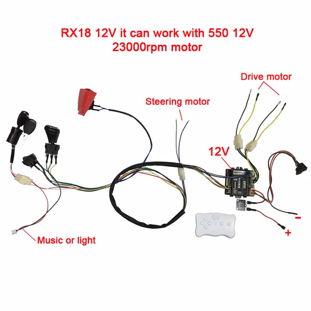 Children Electric Car Diy Modified Wires And Switch Kit With 2 4g Children Electric Car Diy Modified Wires And Switch Kit With 2 4g Bluetooth Remote Control