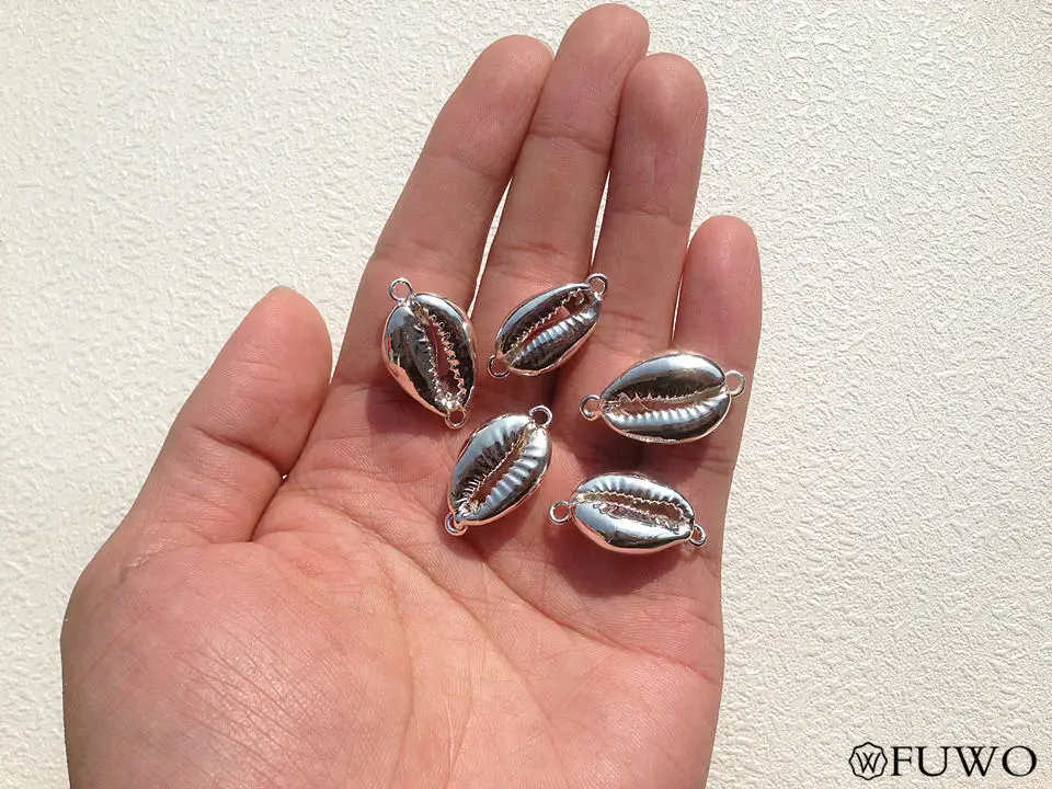 Natural Cowrie Shell Connector Pendant 11