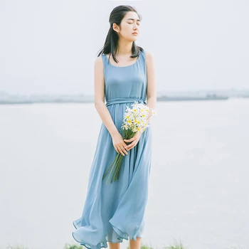 

Customize Summer Fashion Women Retro Vintage Cute Mid-Calf Dress Ladies Plus Size 3XS-10XL Sweet Sleeveless High Waist Dresses