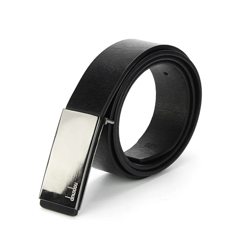 Black Luxury Men Leather Belt Wristband Strap Without Automatic Buckle SALE