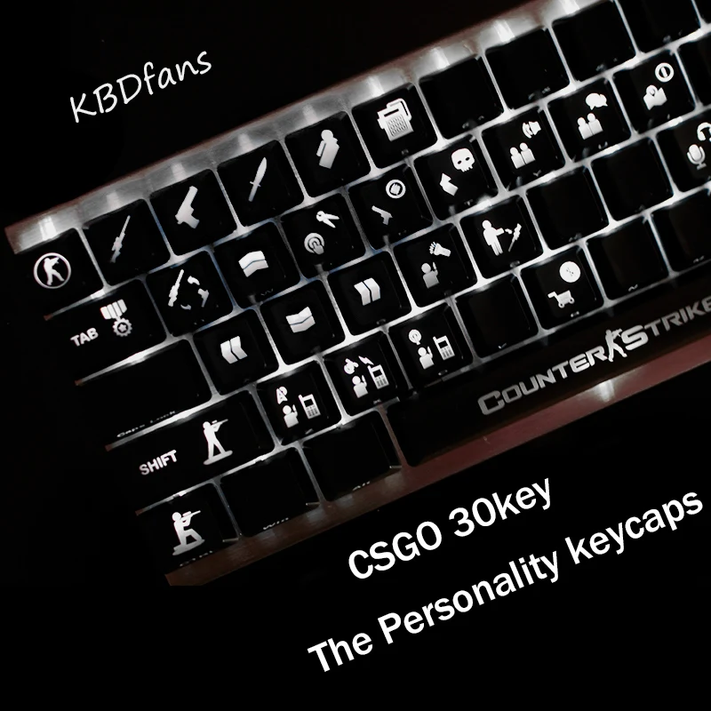 

New arrival CS Kit Counter Strike Personal KeycapsCustomized Overwatch Translucent ABS Keycaps for Mechanical Gaming Keyboard