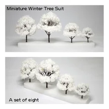 Миниатюрное Зимнее дерево костюм песок стол для железнодорожной строительства пейзаж дерево модель DIY материал