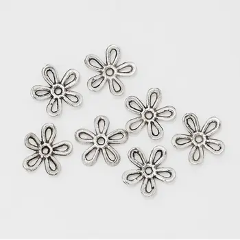 

100 pcs/lot 12 MM Filigree Bead Tibetan Silver Plated Metal End Cap Jewelry Finding-10042456