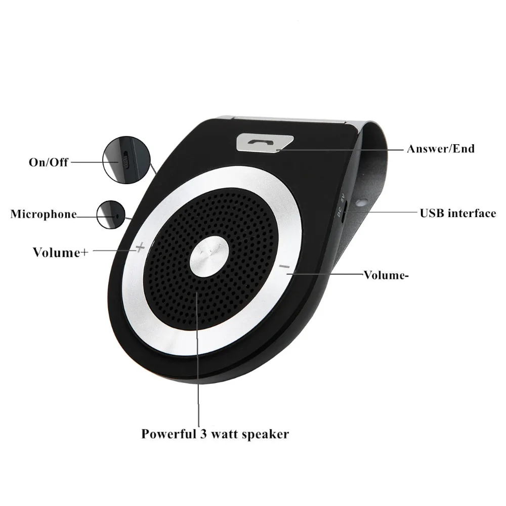 Kebidu Hands Free Bluetooth Car Kit Speaker Wireless Aux V4.0 for iPhone 5 6 Samsung s5 s6 HTC | Автомобили и мотоциклы
