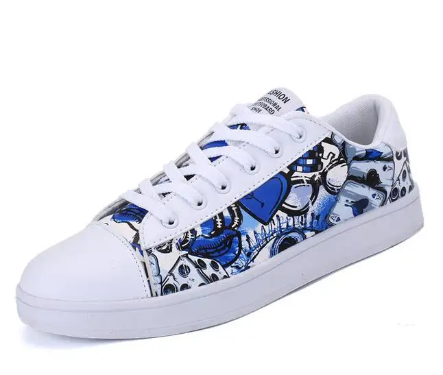 

Spring and summer breathable print students flat casual shoes fashion big size couple shoes 36-45