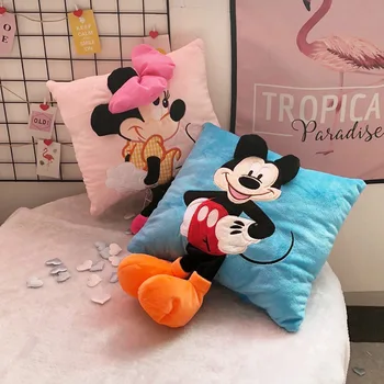 

35cm 3D Mickey Minnie Mouse Pillow Plush Cushion Gifts For Children Home Decorations Plush Toys Kids