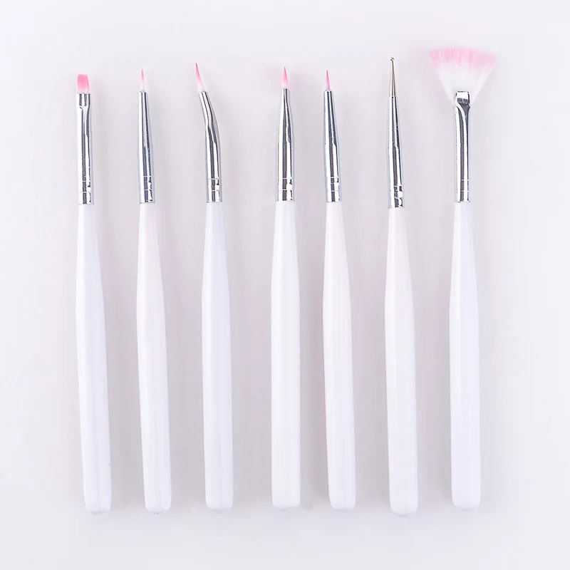 Hot New 7Pcs Nail Painting Brushes UV Gel Acrylic Nail Art Builder