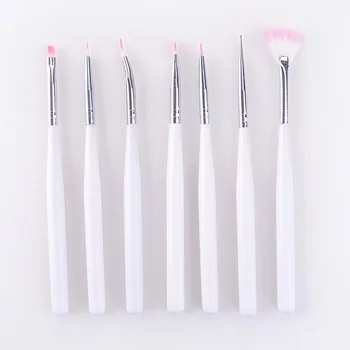 

Hot New 7Pcs Nail Painting Brushes UV Gel Acrylic Nail Art Builder Manicure Brush Pen Dotting Painting Acrylic Nail Brush Set
