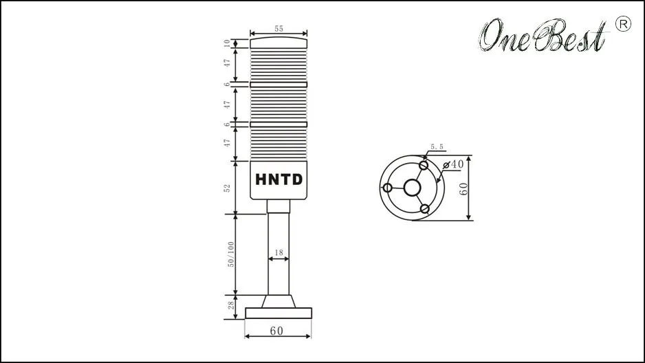 HNTD TD55 светодио дный LED Семафоры 24 В DC Индикатор стержень тип часто яркий 3 цвета ЧПУ Предупреждение Бесплатная доставка