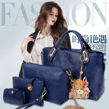 Célèbre Marque Femmes Sac Haut-Poignée Sacs 2016 Mode Femmes Messenger Sacs À Main Ensemble PU En Cuir Composite Sac #150