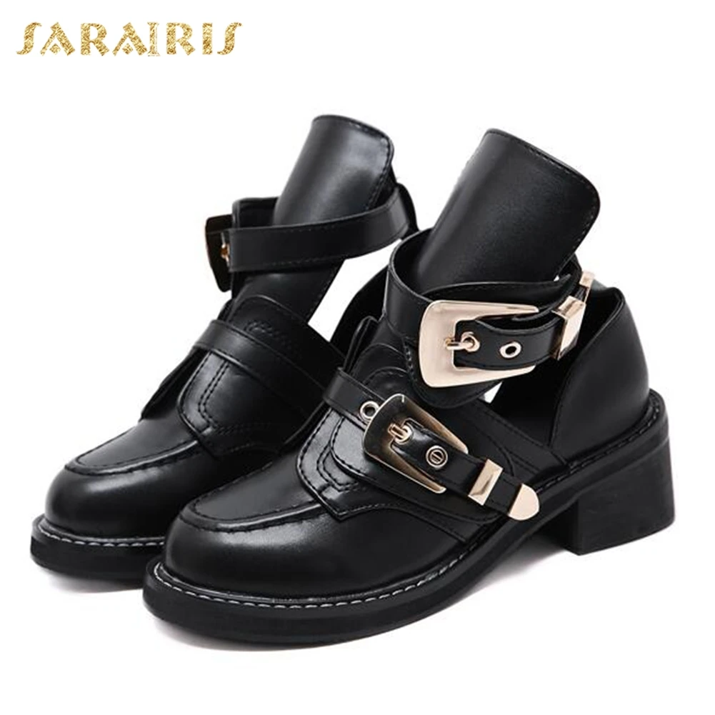 

Sarairis Brand Design Top Quality Chunky Heels Snake Spring Cool Ankle Boots Woman Shoes Sexy Shoes Woman Summer Boots Female