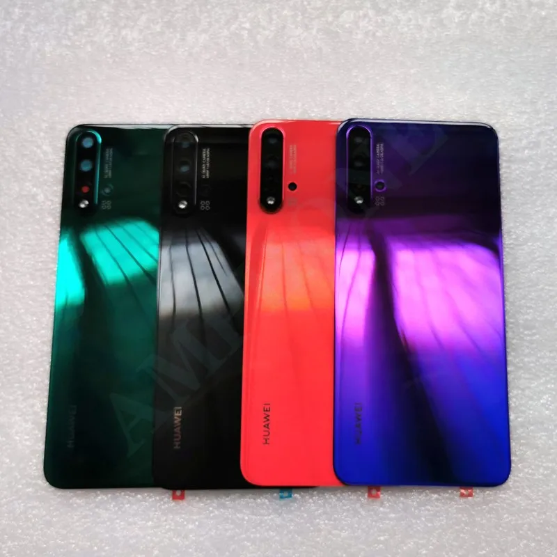 Новинка, 3D закаленное стекло, задняя крышка для huawei Nova 5/5 Pro, запасные части, задняя крышка батареи, корпус+ крышка вспышки+ объектив камеры