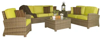 

All Weather 4 Piece Custom Outdoor Willow Wicker Patio Seating Set