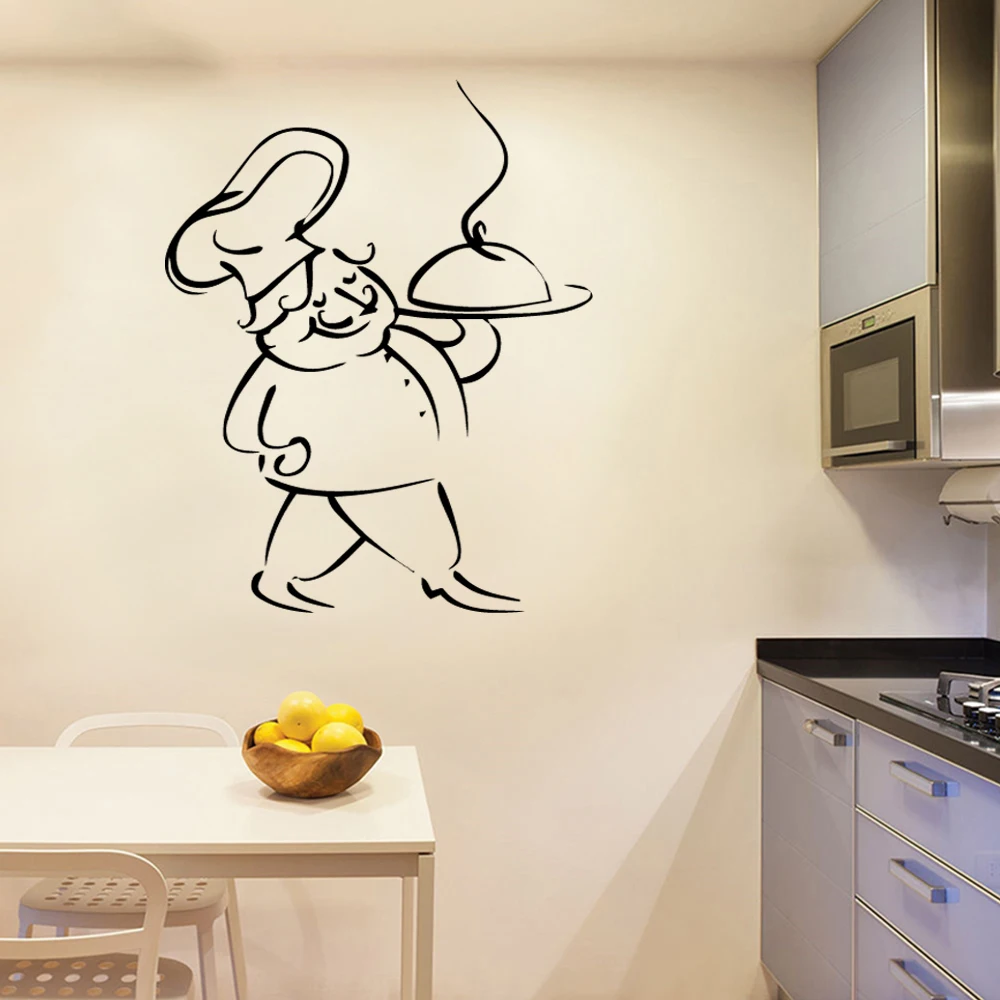 

French Home Vinyl Wall Stickers Cuisine du chef Art Wall Sticker Kitchen Wall Decal Mural Decoration Accessories