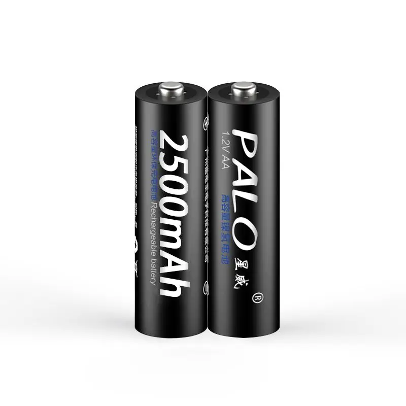 PALO низкая цена 2 шт AA батареи 1 V 2a 2500mAh Ni MH предварительно Заряженная