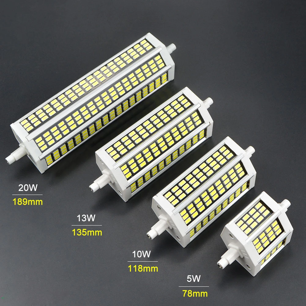

220V R7S LED flood Light 5W 10W 13W 20W SMD 5736 78mm 118mm 135mm 189mm LED Spotlight lamp Bulb For square outdoor Floodlight