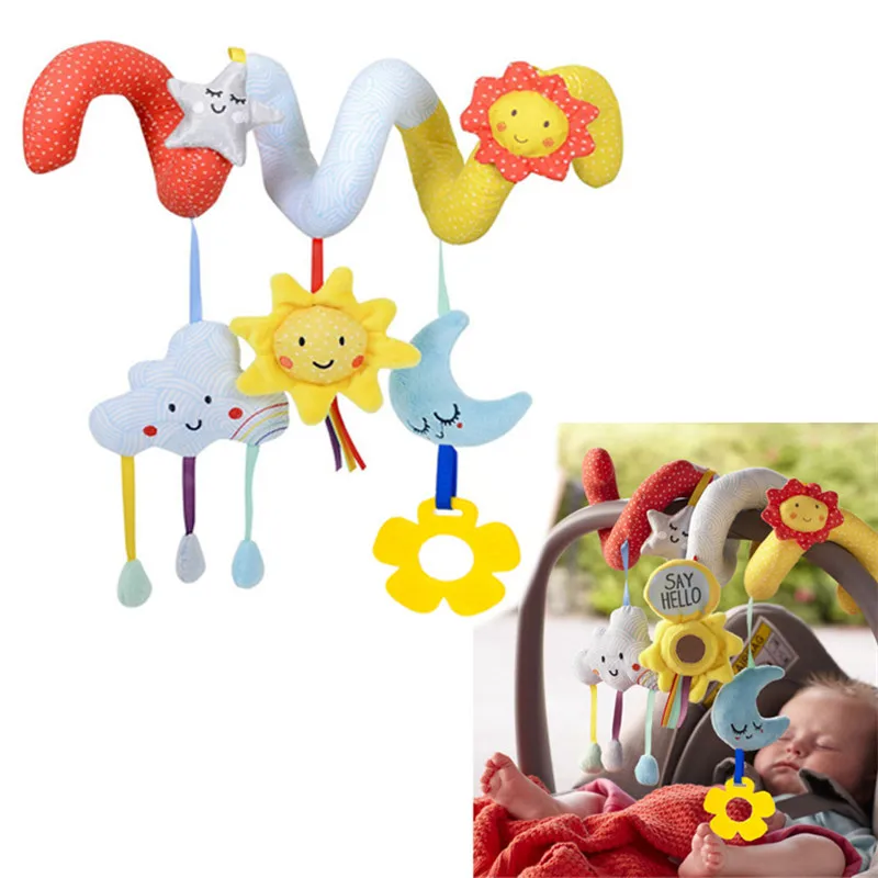 

Cute Infant Toys Activity Spiral Bed & Stroller Toy Baby cloud sun style Hanging Bell Crib Rattle Toys Gift for Newborn